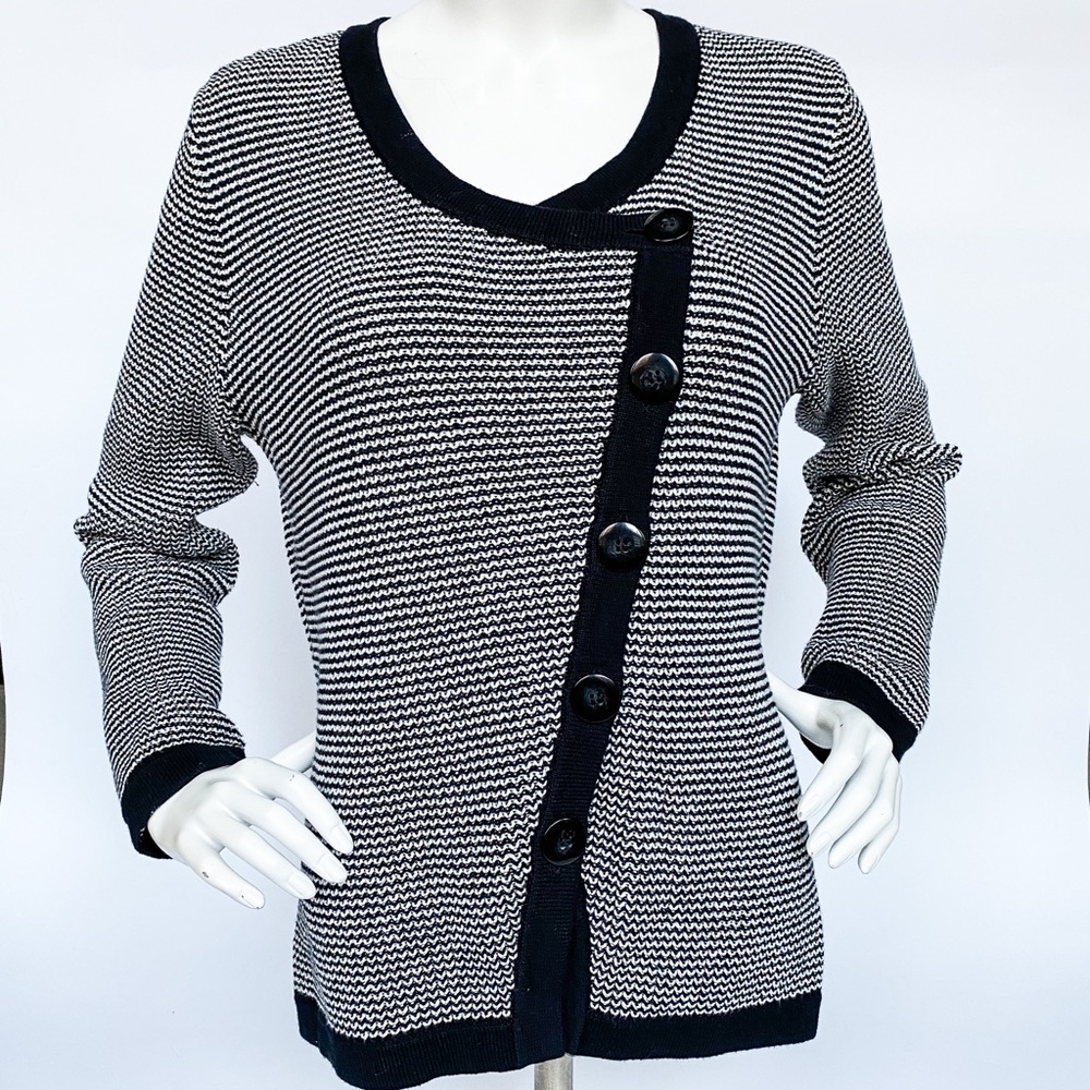 Pendleton Knit Cotton Cardigan Sz Large Petite L